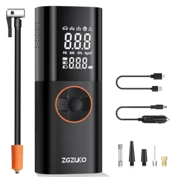 Tire Inflator Portable Air Compressor, 150PSI Fast Air Pump for Car Tires, Dual Power Bike Air Pump,...