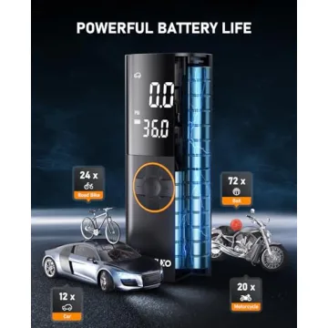 Tire Inflator Portable Air Compressor, 150PSI Fast Air Pump for Car Tires, Dual Power Bike Air Pump, Cordless Tire Pump with Digital Pressure Gauge for Cars, Motorcycles, Bicycles, Balls and More