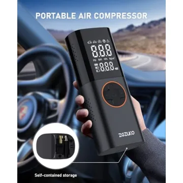 Tire Inflator Portable Air Compressor, 150PSI Fast Air Pump for Car Tires, Dual Power Bike Air Pump, Cordless Tire Pump with Digital Pressure Gauge for Cars, Motorcycles, Bicycles, Balls and More