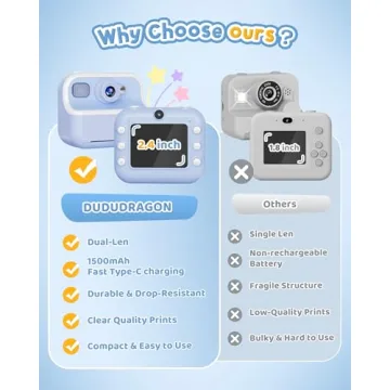 Kids Instant Print Camera with Videos and Filters for Fun