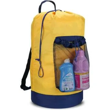 Dalykate Nylon Laundry Backpack with Shoulder Straps