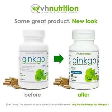 Enhance Memory & Focus with VH Nutrition Ginkgo BILOBA 550mg - 60 Capsules