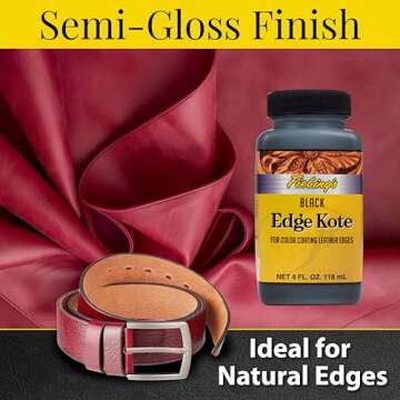 Fiebing's Edge Kote Leather Edge Paint - 4oz Black - Perfect for Shoes, Bags, and More