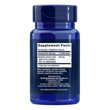 Life Extension Rhodiola Extract, Rhodiola rosea Supplement, standardized Extract, Promotes Physical ...