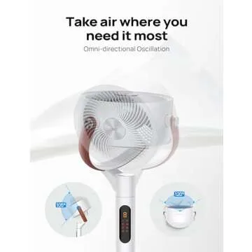 Dreo Fan for Bedroom, 100ft Standing Fan for Home, 120°+105° Smart Oscillating Pedestal Fans with Wi-Fi/Voice Control, DC Motor, 43'' Quiet Fan, 6 Modes, 8 Speeds, Adjustable Height, PolyFan 513S