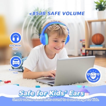 Kids Bluetooth Headphones with 85H Playtime & LED Lights