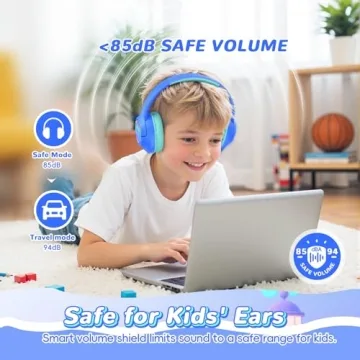 Kids Bluetooth Headphones with 85H Playtime & LED Lights