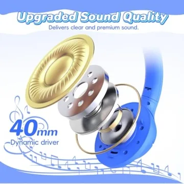 Kids Bluetooth Headphones with 85H Playtime & LED Lights