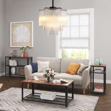 Blinghy 12 inch Crystal Chandelier Modern Contemporary Chandeliers for Bedroom 3-Tier Round Crystal Dining Room Lights Fixtures for Living Room Entryway Kitchen Island