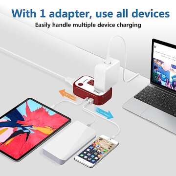 Travel Voltage Converter 220V to 110V-FOVAL Step Down Power Converter International Travel Adapter with USB-C Port 18W-[Outlet Converter US to Europe, Italy, UK, AU, Use for USA Appliance in Overseas]