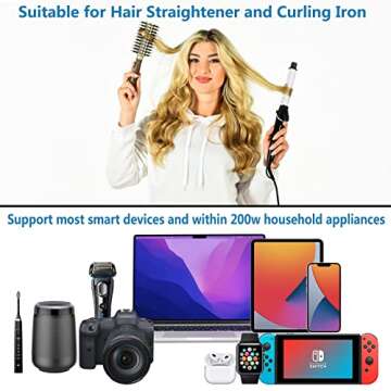 Travel Voltage Converter 220V to 110V-FOVAL Step Down Power Converter International Travel Adapter with USB-C Port 18W-[Outlet Converter US to Europe, Italy, UK, AU, Use for USA Appliance in Overseas]