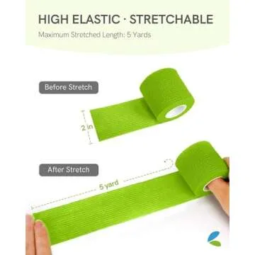 FriCARE Self Adhesive Bandage Wrap, Medical Tape in First Aid Kit, Cohesive Bandages for Wounds Sport Vet, FSA/HSA Eligible, 2 Inches X 5 Yards 6 Rolls, Rainbow