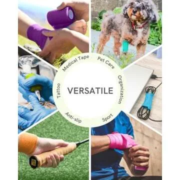 FriCARE Self Adhesive Bandage Wrap, Medical Tape in First Aid Kit, Cohesive Bandages for Wounds Sport Vet, FSA/HSA Eligible, 2 Inches X 5 Yards 6 Rolls, Rainbow