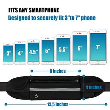 Running Belt [Waist] [Pack]s,[Workout] Fanny [Pack],Ultra Light Bounce Free [Waist] Pouch Fitness Belt Sport for Women Men,Adjustable Waistband Bag for All Kinds of Phone (Black)