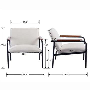 DUOMAY Stylish Mid-Century Accent Chair Set of 2