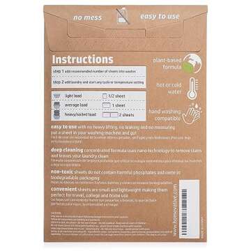 Homevative Laundry Detergent Sheets, 30 Sheets, Up to 60 Loads, Easy Dissolve, Fresh & Clean, Eco package, HE Compatible, Septic friendly, Great for travel, college, laundromat and at home