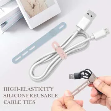 Donruby Silicone Cable Ties 30Pcs - Colorful & Reusable