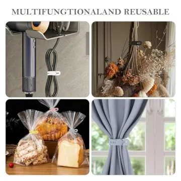 Donruby Silicone Cable Ties 30Pcs - Colorful & Reusable