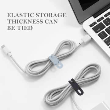 Donruby Silicone Cable Ties 30Pcs - Colorful & Reusable