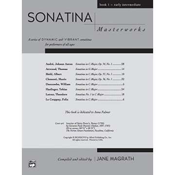 Sonatina Masterworks Book 1 for Early Intermediate Musicians
