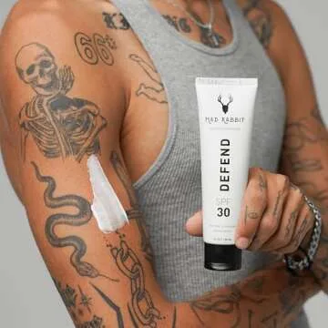 Mad Rabbit Tattoo Care Bundle Kit (3-Piece) Repair Soothing Gel, Enhance Balm & Defend SPF 30 Sunscreen - Full Coverage Tattoo Care Kit for New & Current Tattoos