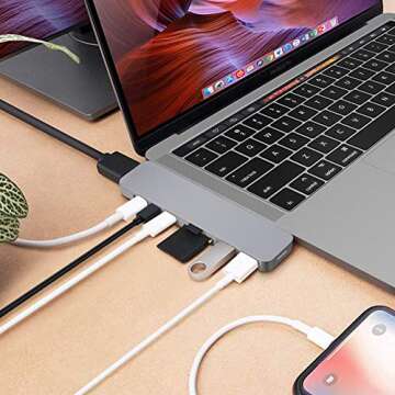 HyperDrive Mac USB C Hub Adapter, Multi-Port Hub MacBook Pro 2020 2019-2016, MacBook Air 8-in-2 Dong...