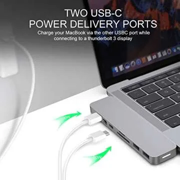HyperDrive Mac USB C Hub Adapter, Multi-Port Hub MacBook Pro 2020 2019-2016, MacBook Air 8-in-2 Dongle w Thunderbolt 3, USB-C 100W PD, 4K HDMI, MiniDP, microSD/SD Card Reader, 2xUSB A - Gray