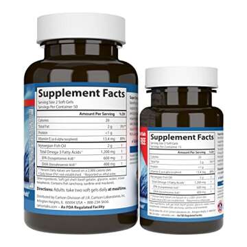 Carlson Omega-3 Super Gems, 1200 mg Fish Oil Softgels