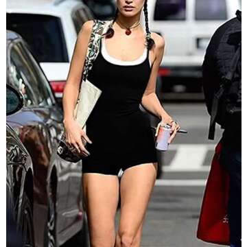 ROAONOCOMO Women Y2K Knitted 2 Piece Shorts Set Floral Print Crop Camis High Waist Short Pants Outfi...