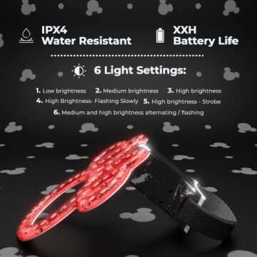 Disney Minnie Mouse LED Bike/Scooter Light - IPX4 Weather Resistant with 6 Light Modes- Disney Bicyc...