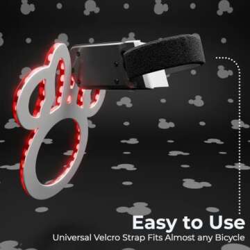 Disney Minnie Mouse LED Bike/Scooter Light - IPX4 Weather Resistant with 6 Light Modes- Disney Bicycle Accessories for Road/Electric/Cycling/Hybrid/Mountain Bike and More