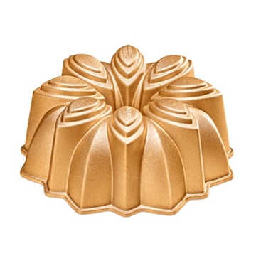 NutriChef 9-Inch Bundt Cake Pan - Heavy Cast Aluminum Bakeware with Nonstick Coating