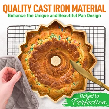 NutriChef 9-Inch Non-Stick Bundt Cake Pan for Perfect Baking