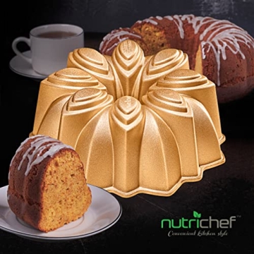 NutriChef 9-Inch Non-Stick Bundt Cake Pan for Perfect Baking