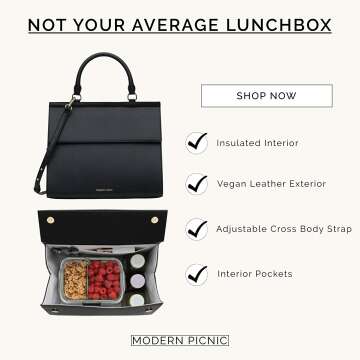 Chic Insulated Lunch Bag for Women - Modern Picnic