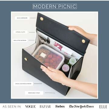 Chic Insulated Lunch Bag for Women - Modern Picnic