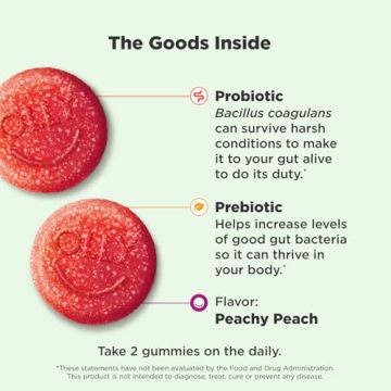 OLLY Probiotic + Prebiotic Gummies for Digestive Health