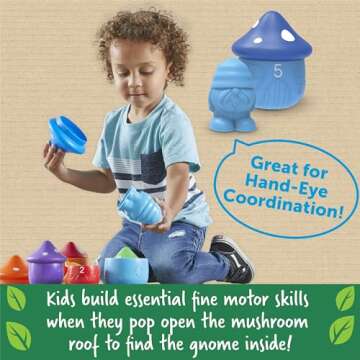 Learning Resources Peekaboo Gnome Homes,15 Pieces, Ages 18 Month+, Preschool Learning Activities, Toddler Learning Toys 2-4, Montessori Toys