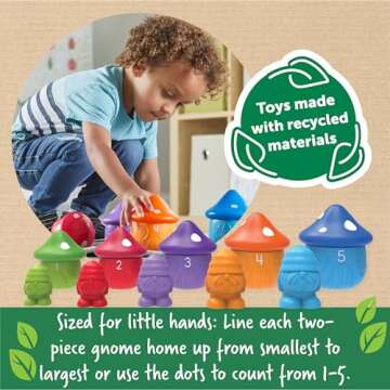 Learning Resources Peekaboo Gnome Homes,15 Pieces, Ages 18 Month+, Preschool Learning Activities, Toddler Learning Toys 2-4, Montessori Toys