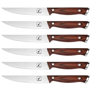 Imarku 6-Piece Premium Steak Knives Set - Japanese HC Steel, Ergonomic Handle