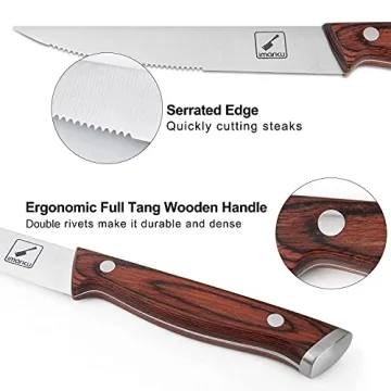 Premium Imarku Steak Knives Set - Japanese HC Steel & Ergonomic Handle
