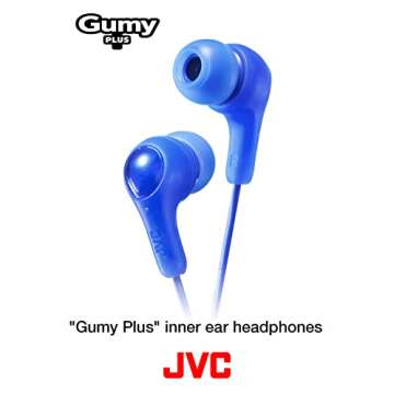 JVC Gumy in Ear Earbud Headphones, Powerful Sound, Comfortable and Secure Fit, Silicone Ear Pieces S...