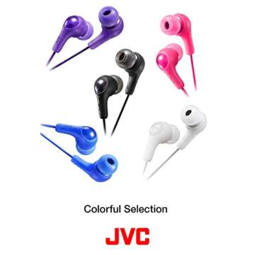 JVC Gumy in Ear Earbud Headphones, Powerful Sound, Comfortable and Secure Fit, Silicone Ear Pieces S/M/L - HAFX7W White