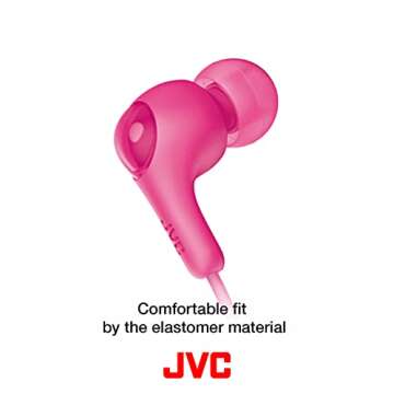 JVC Gumy in Ear Earbud Headphones, Powerful Sound, Comfortable and Secure Fit, Silicone Ear Pieces S/M/L - HAFX7W White