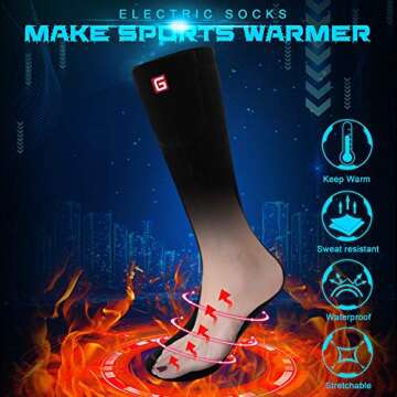 MMlove Heated Socks - 3 Heating Settings for Winter Comfort