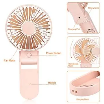 TriPole Compact Handheld Fan - USB Portable, Rechargeable