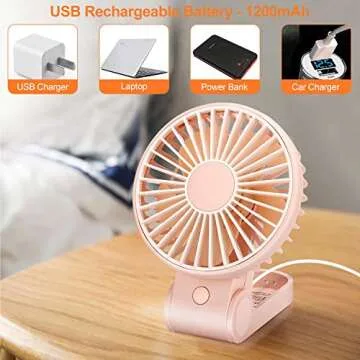 TriPole Compact Handheld Fan - USB Portable, Rechargeable