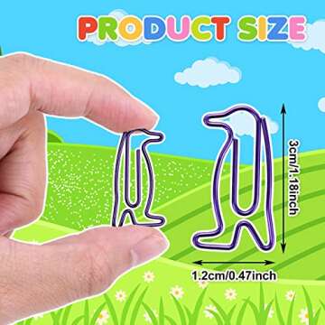 Penguin Shaped Paper Clips Small Cute Animal Shaped Bookmarks Paper Clips Funny Office School Suppli...