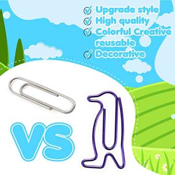 Penguin Shaped Paper Clips Small Cute Animal Shaped Bookmarks Paper Clips Funny Office School Supplies Christmas Birthday Gifts for Penguin Lovers Women Kids Coworkers Teachers Penguin Gifts(30PCS)