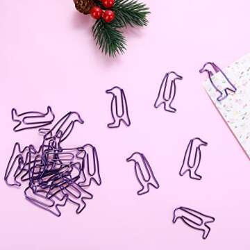 Penguin Shaped Paper Clips Small Cute Animal Shaped Bookmarks Paper Clips Funny Office School Supplies Christmas Birthday Gifts for Penguin Lovers Women Kids Coworkers Teachers Penguin Gifts(30PCS)